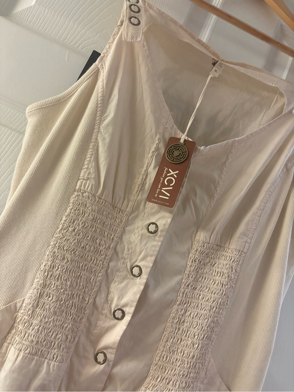 XCVI Cream Button-Front jumper size xl nwt